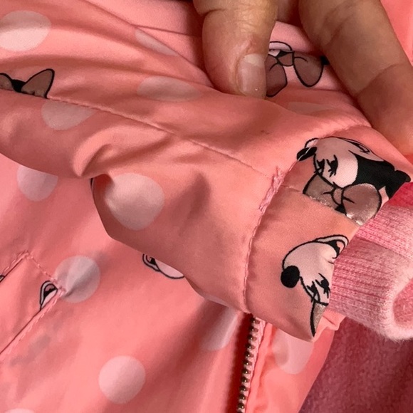 DISNEY MINNIE MOUSE EARS HOODED ROSE GOLD PINK RAINCOAT SIZE 4 - Picture 11 of 14